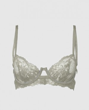 Lencería La Senza Unlined Balconette Encaje Bra Mujer Plateadas | wfIqnduU