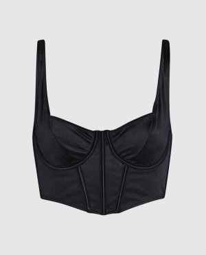 Lencería La Senza Unlined Bra Top Mujer Negras | u3vmfVNQ