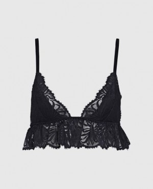 Lencería La Senza Unlined Encaje Bralette Mujer Negras | PDtMQ2Je