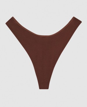 Ropa Interior La Senza Acanalado High Leg Tanga Panty Mujer Root Beer | oMNwOlPK