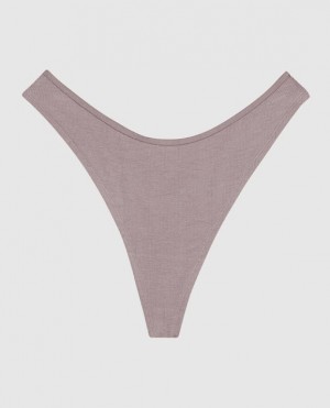 Ropa Interior La Senza Acanalado High Leg Tanga Panty Mujer Winterberry | yjmP1ViS