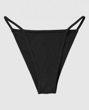 Ropa Interior La Senza Acanalado Mini Cheeky Panty Mujer Negras | OCCVFpeb