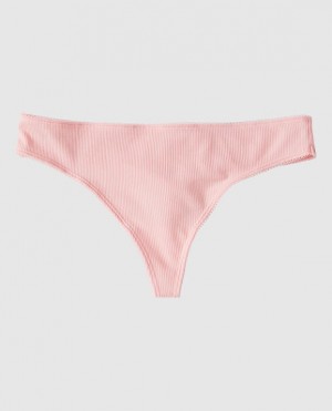 Ropa Interior La Senza Acanalado Tanga Panty Mujer Rosas | 505OhtPs