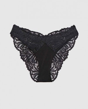 Ropa Interior La Senza High Leg Cheeky Panty Mujer Negras | Kmda7meC