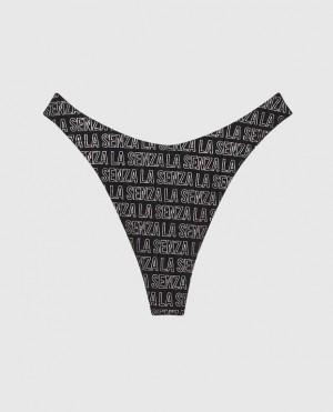 Ropa Interior La Senza High Leg Tanga Panty Mujer Negras | NRbizUIl