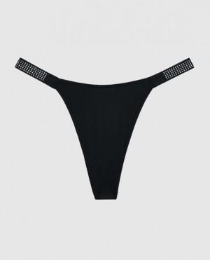 Ropa Interior La Senza High Leg Tanga Panty Mujer Negras | zMPAOdPz