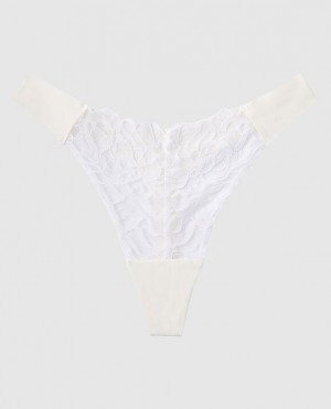 Ropa Interior La Senza High Leg Tanga Panty Mujer Creme | HZ0an723