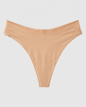 Ropa Interior La Senza High Leg Tanga Panty Mujer Pecan | yvRKNj5x