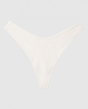 Ropa Interior La Senza High Leg Tanga Panty Mujer Creme | HNdJ3gy1