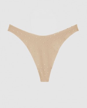 Ropa Interior La Senza High Leg Tanga Panty Mujer Foiled Dot Rosetan | R3F2CzsR