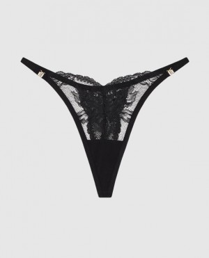 Ropa Interior La Senza High Leg Tanga Panty Mujer Negras | wSuQQkds