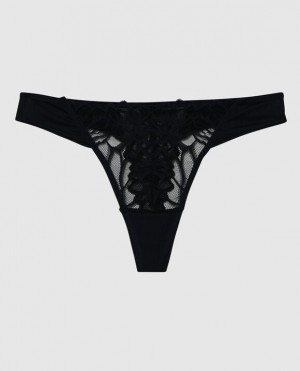 Ropa Interior La Senza High Leg Tanga Panty Mujer Negras | AdqcYcZM