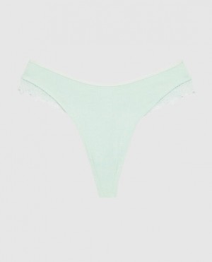 Ropa Interior La Senza High Leg Tanga Panty Mujer Blancas Verde | Iq6jjExb