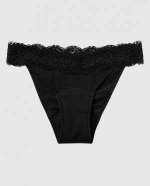 Ropa Interior La Senza Mini Cheeky Period Panty Mujer Negras | 6PDKEvam