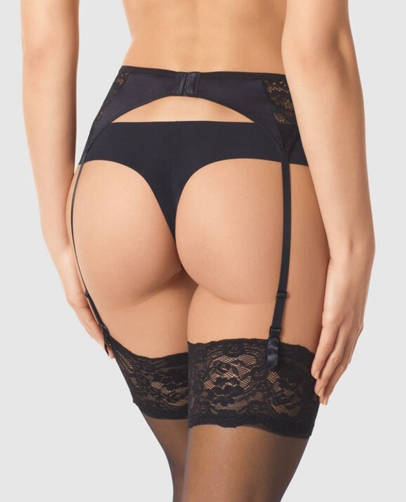 Lencería La Senza Garter with Encaje Mujer Negras | Euvy7p4z