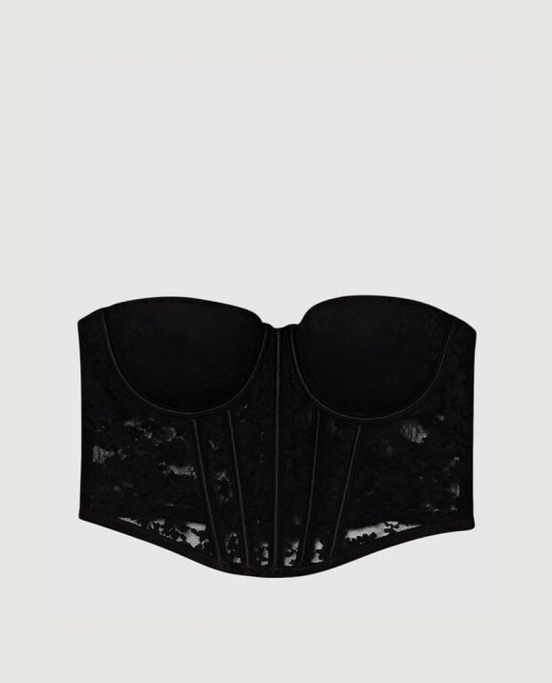 Lencería La Senza Lightly Forro Strapless Bra Top Mujer Negras | FZvxlQa1