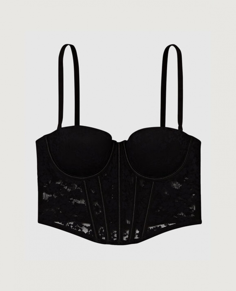 Lencería La Senza Lightly Forro Strapless Bra Top Mujer Negras | FZvxlQa1