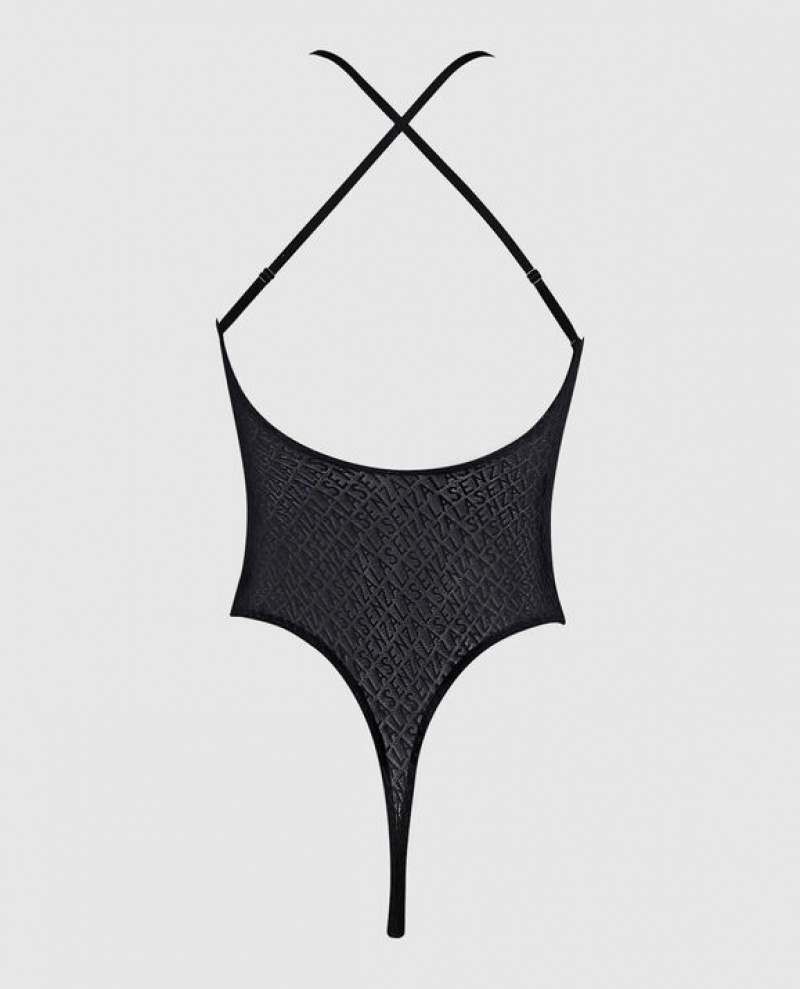 Lencería La Senza Logo Mesh Bodysuit Mujer Negras | 0pWzCsRJ