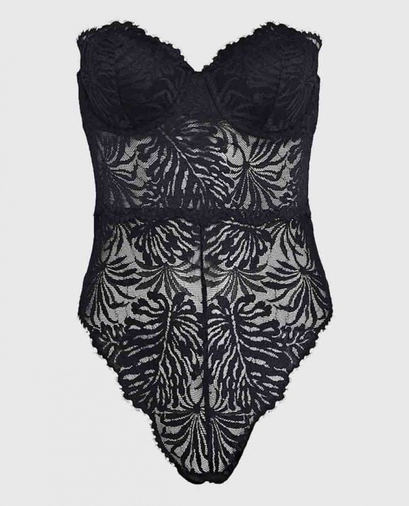 Lencería La Senza Strapless Encaje Bodysuit Mujer Negras | zT6j5vlO