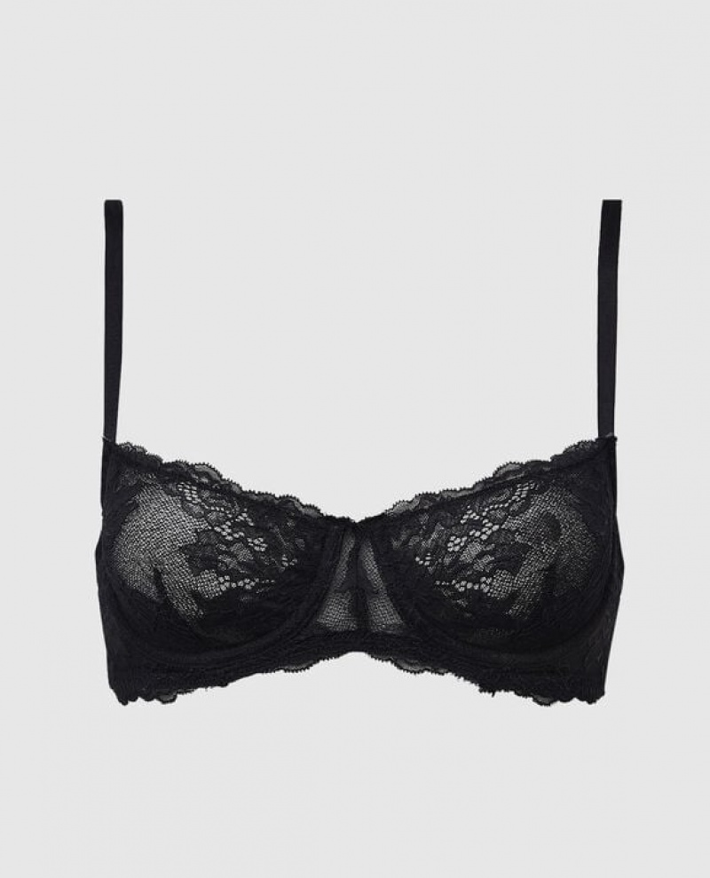 Lencería La Senza Unlined Balconette Bra Mujer Negras | BJi9i7Fq