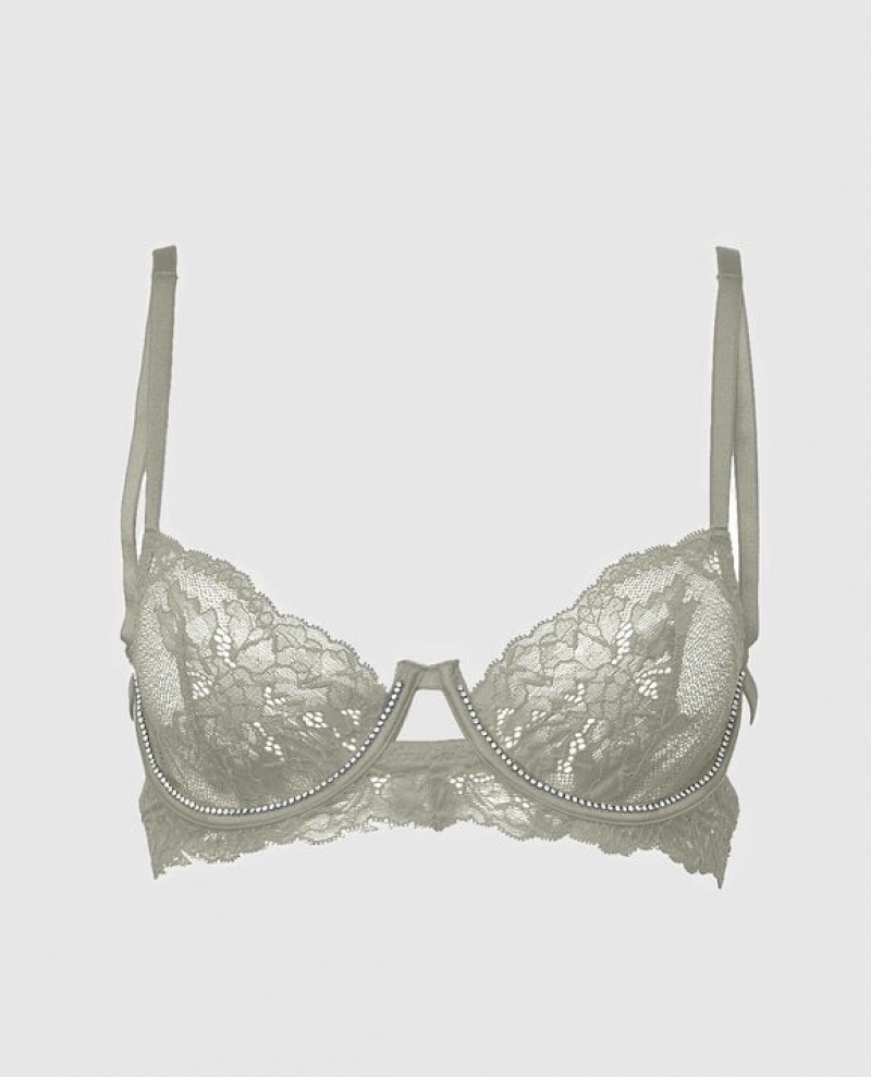 Lencería La Senza Unlined Balconette Encaje Bra Mujer Plateadas | wfIqnduU