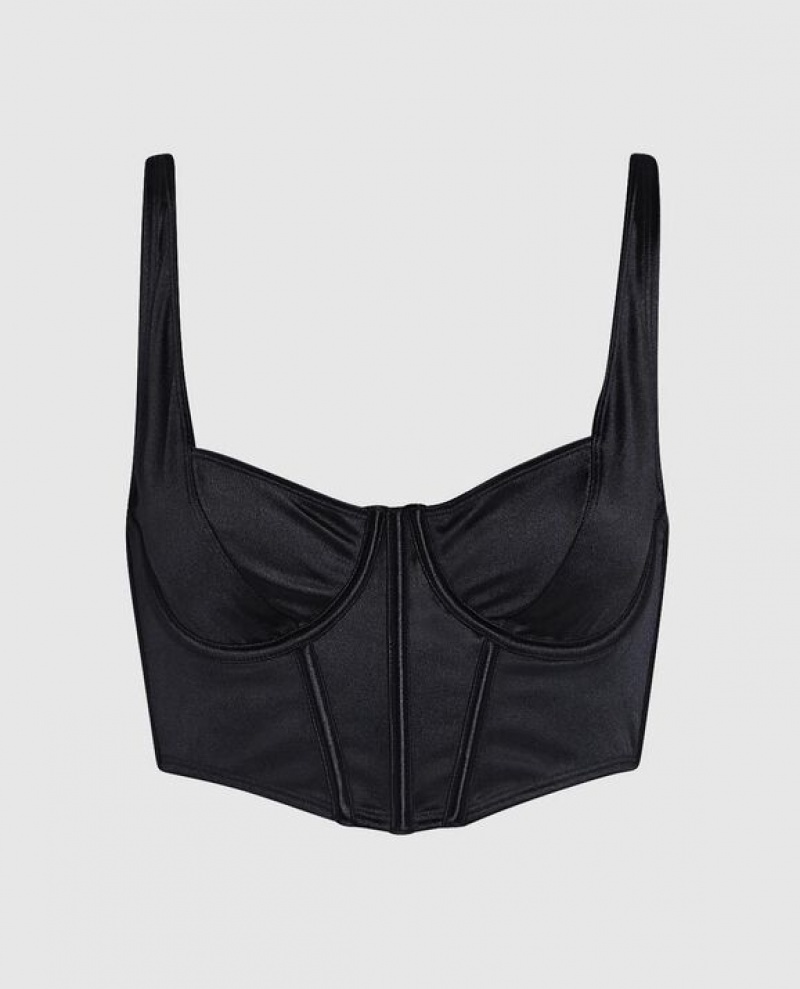 Lencería La Senza Unlined Bra Top Mujer Negras | u3vmfVNQ