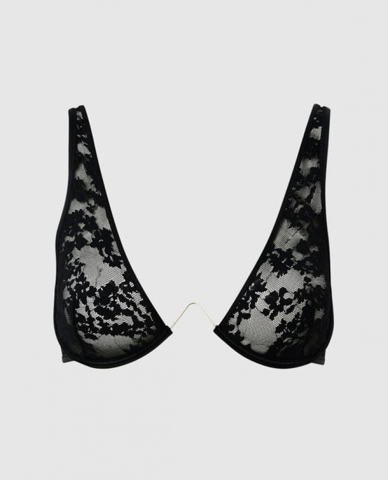 Lencería La Senza Unlined Encaje Bra Mujer Negras | yRGfLpvg