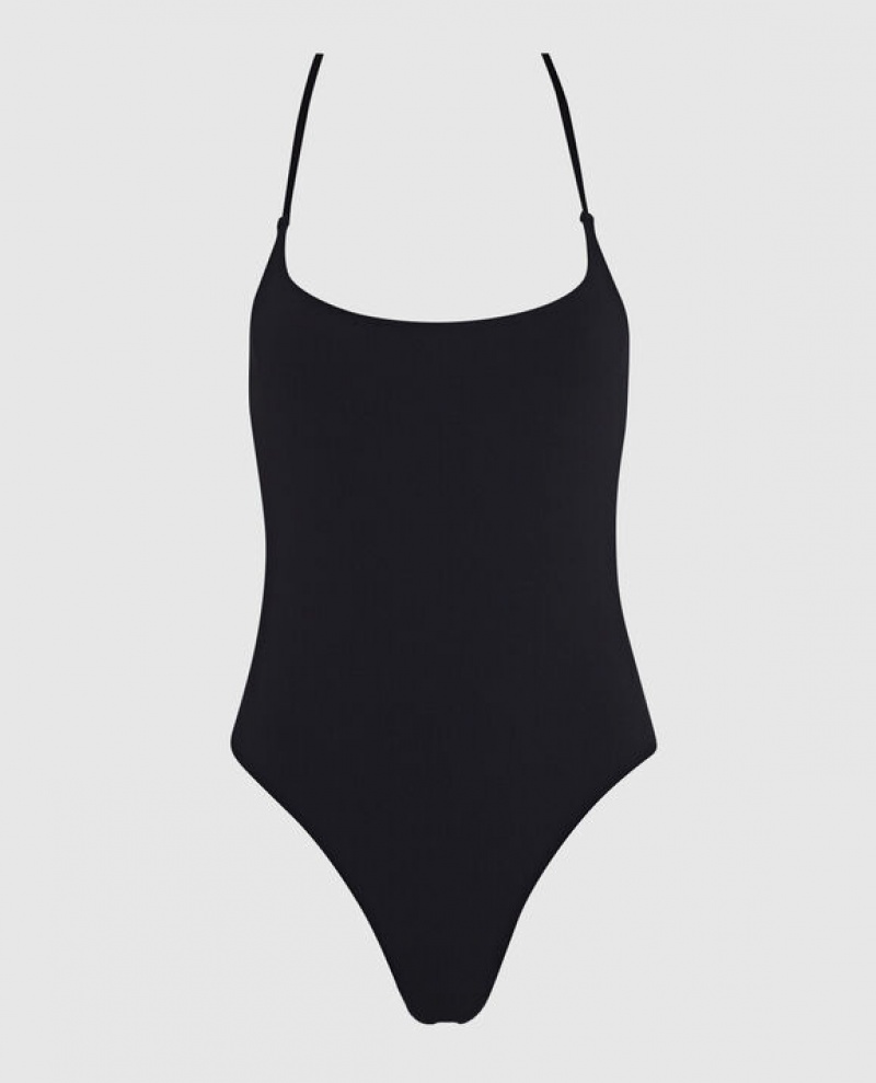 Lencería La Senza Unlined Microfiber Bodysuit Mujer Negras | FaZ6bctE