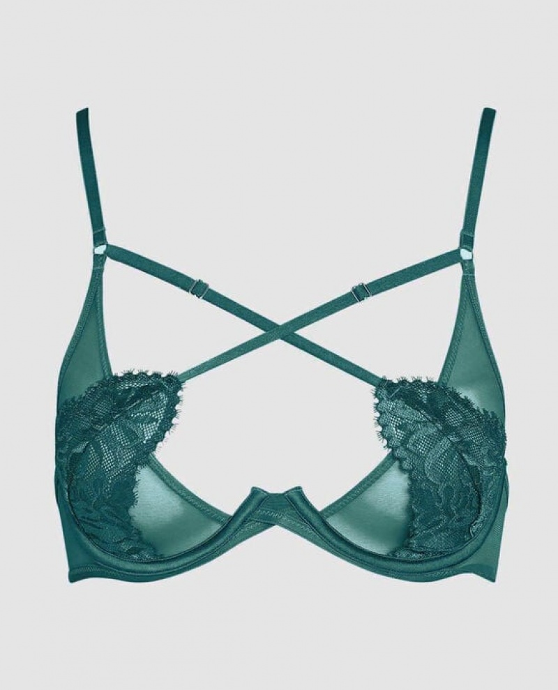 Lencería La Senza Unlined Tiras Bra Mujer Tidal Turq | 8FP01t6q