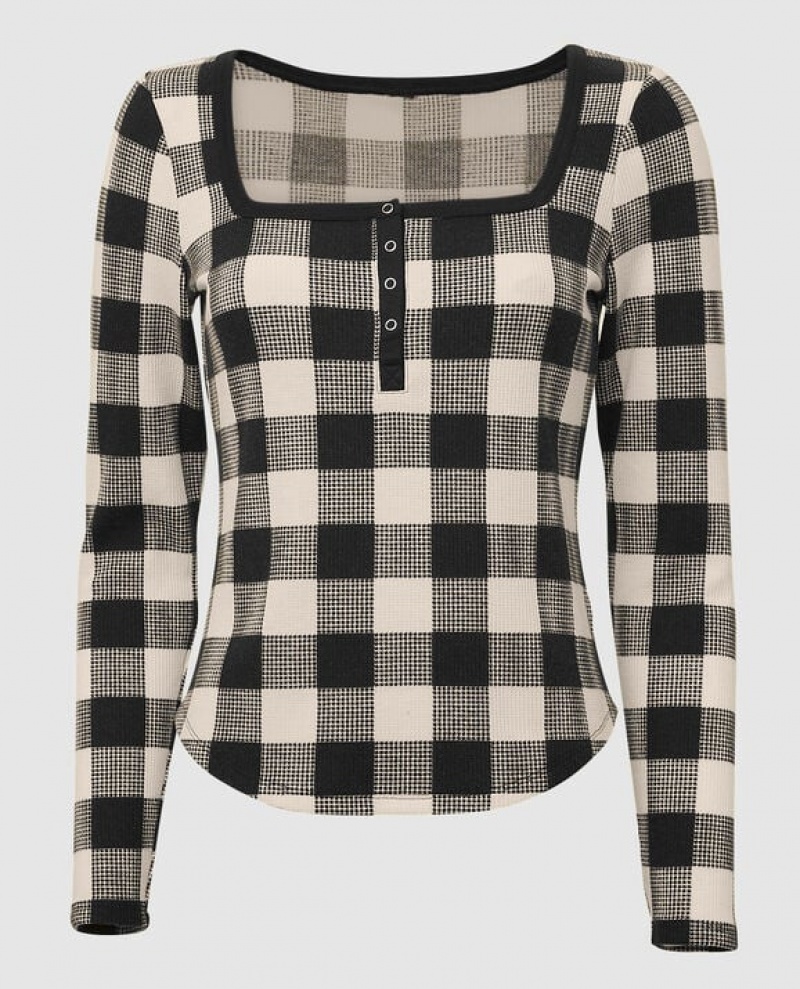 Ropa De Dormir La Senza Waffle Henley Mujer Festive Check | ySUBBmX0