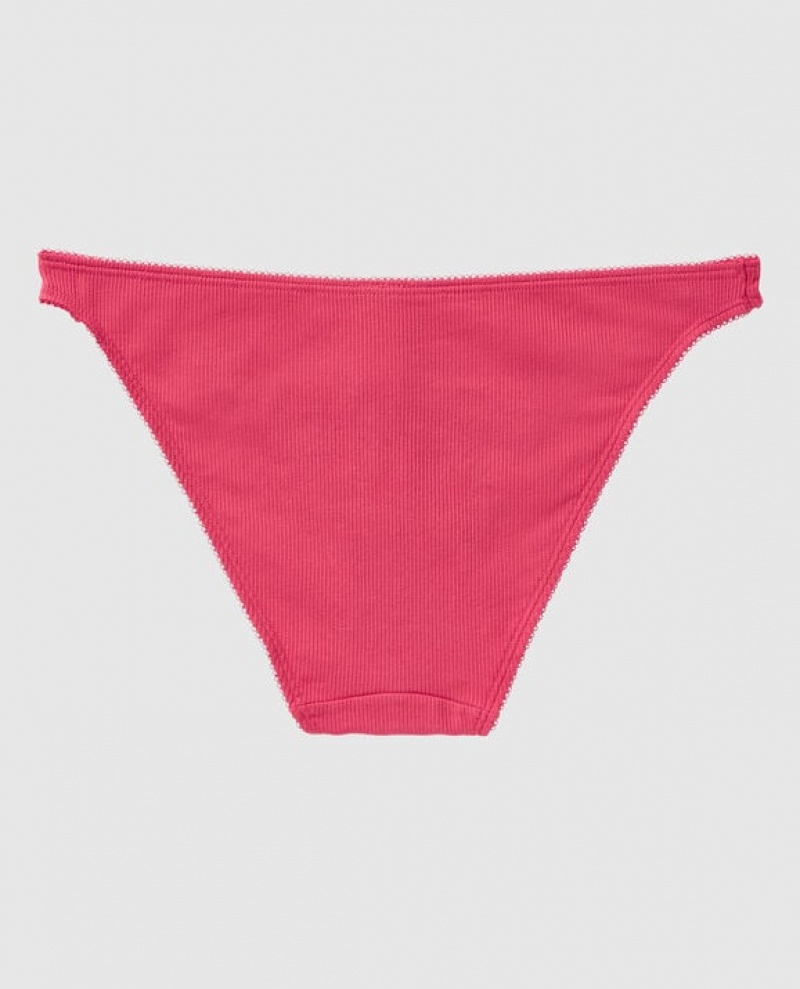 Ropa Interior La Senza Acanalado Bikini Panty Mujer Sweet Raspberry | WDpOGWku