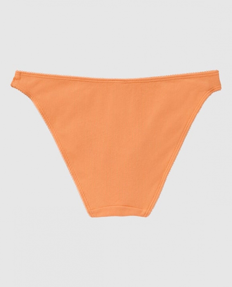 Ropa Interior La Senza Acanalado Bikini Panty Mujer Naranjas Creme | NpfFZKHf