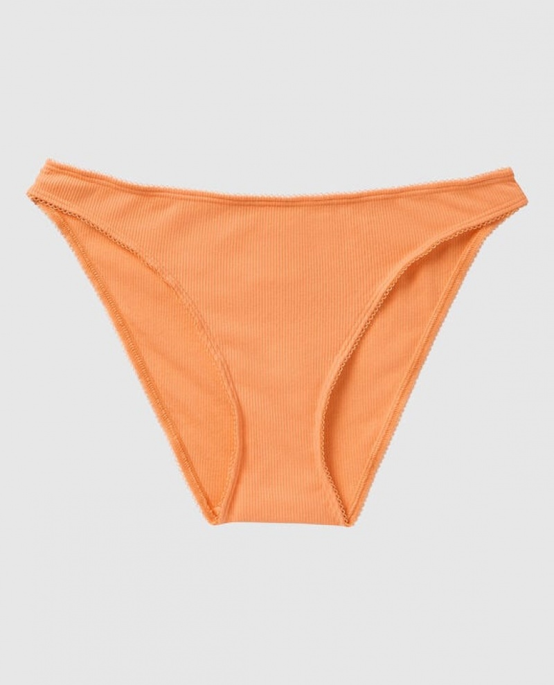 Ropa Interior La Senza Acanalado Bikini Panty Mujer Naranjas Creme | NpfFZKHf