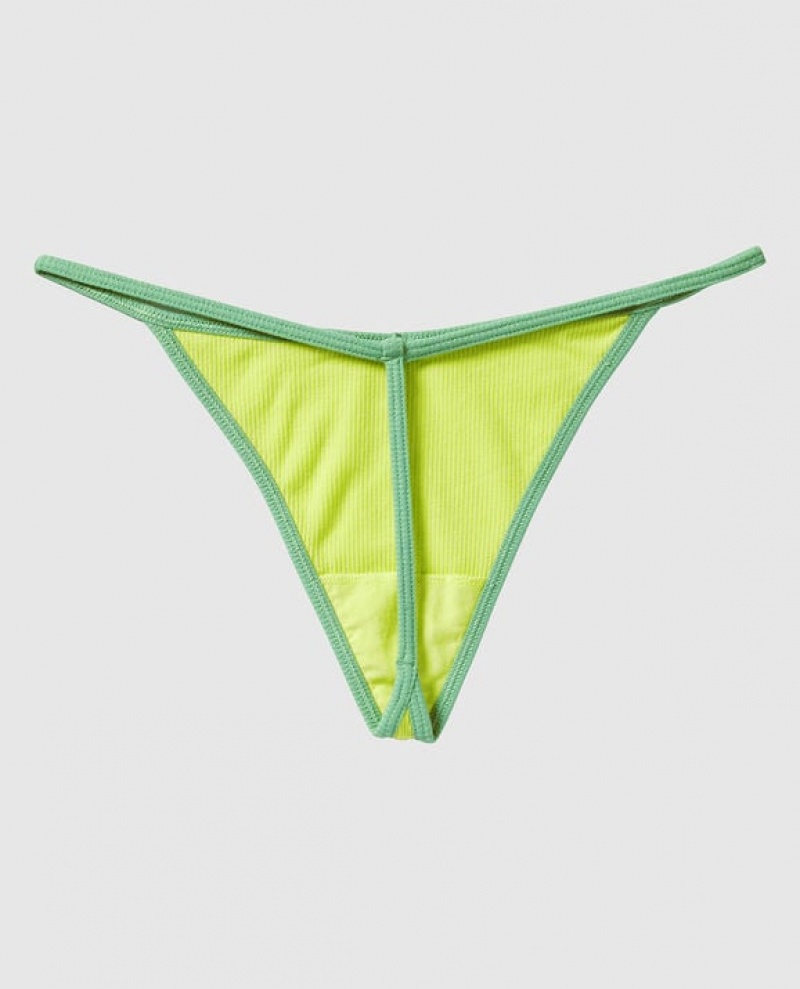 Ropa Interior La Senza Acanalado G-String Panty Mujer Verde | zHn39A6l