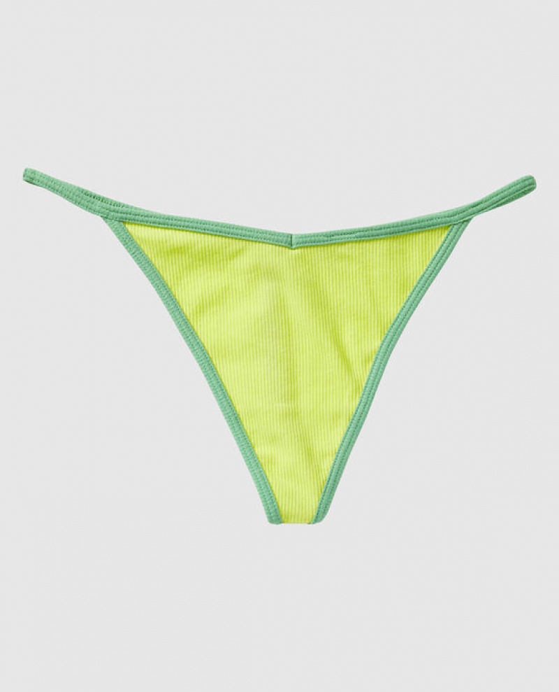 Ropa Interior La Senza Acanalado G-String Panty Mujer Verde | zHn39A6l