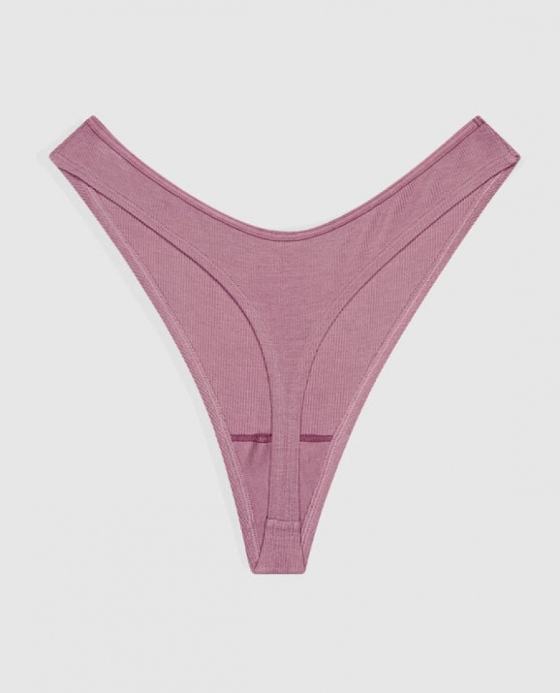 Ropa Interior La Senza Acanalado High Leg Tanga Panty Mujer Rosecrush | OgEptL9Z