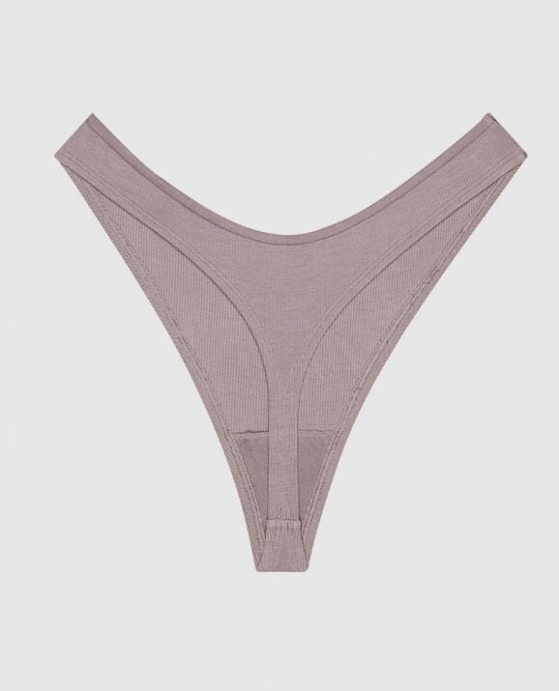 Ropa Interior La Senza Acanalado High Leg Tanga Panty Mujer Winterberry | cF1OtJlP