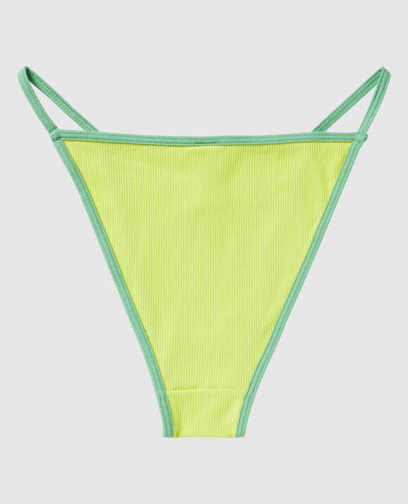 Ropa Interior La Senza Acanalado Mini Cheeky Panty Mujer Verde | 0yy2USVy