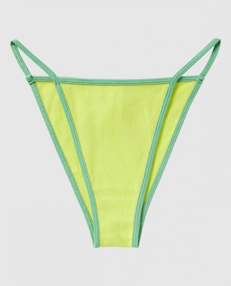 Ropa Interior La Senza Acanalado Mini Cheeky Panty Mujer Verde | 0yy2USVy