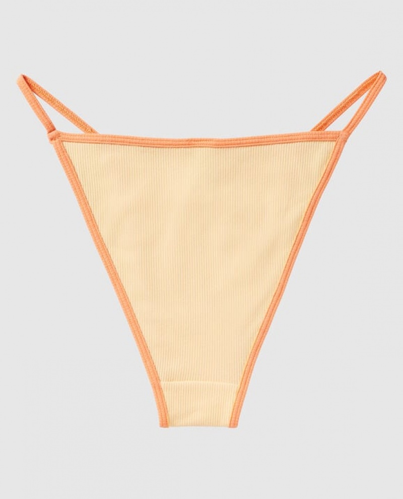 Ropa Interior La Senza Acanalado Mini Cheeky Panty Mujer Amarillo Claro | bTLCN8Cc