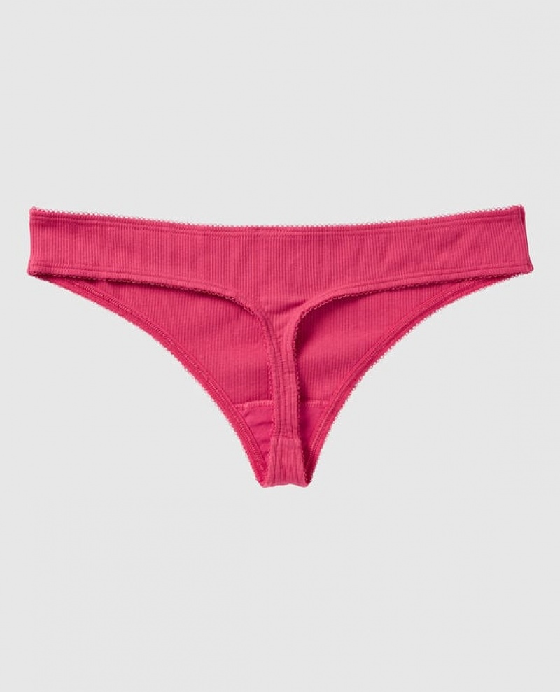 Ropa Interior La Senza Acanalado Tanga Panty Mujer Sweet Raspberry | M1vUQhsG