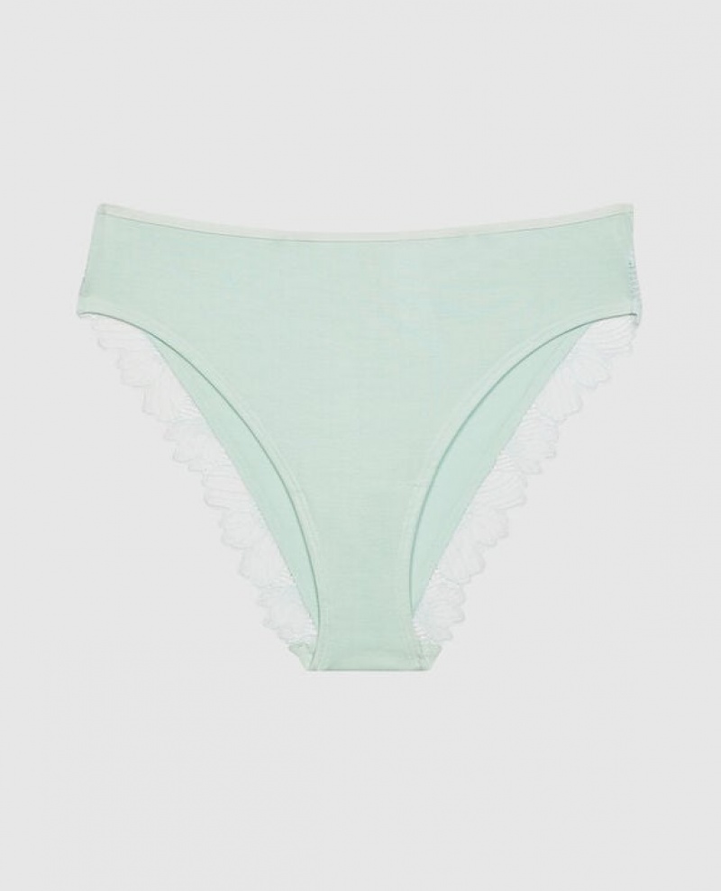 Ropa Interior La Senza Bikini Panty Mujer Blancas Verde | 32Ux34cM