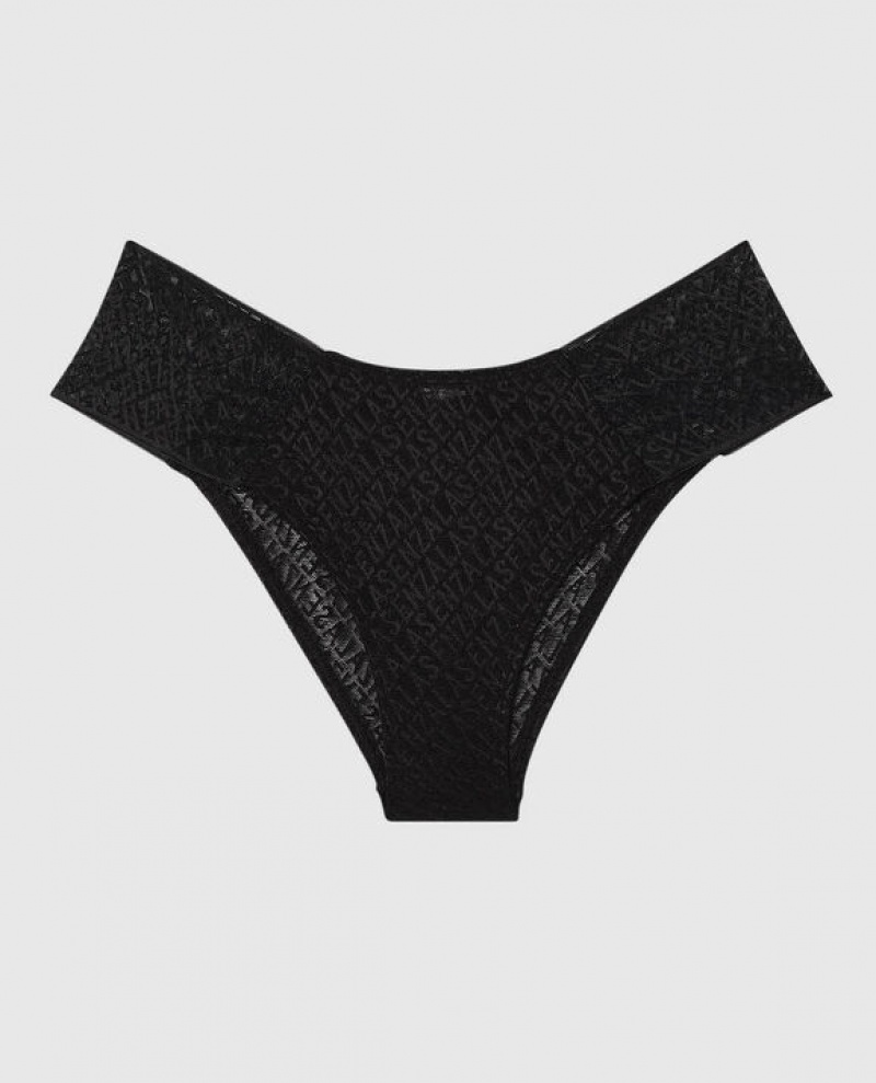 Ropa Interior La Senza High Cintura Cheeky Panty Mujer Negras | 5CZJNK4P