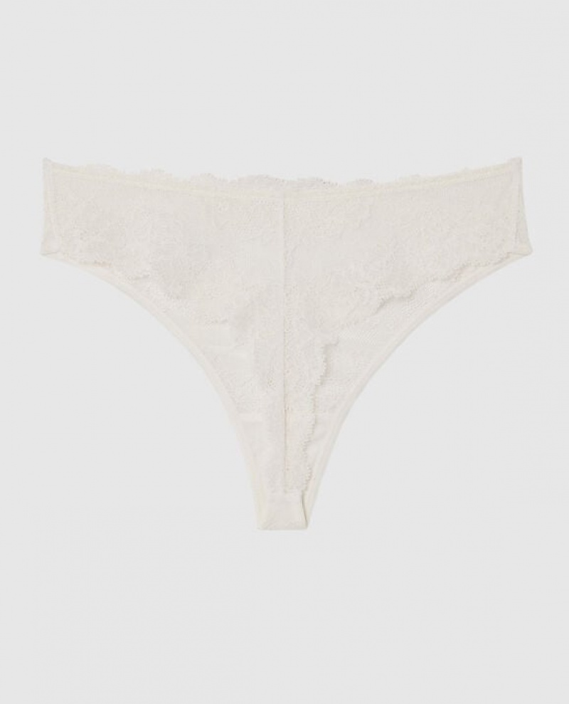 Ropa Interior La Senza High Cintura Tanga Panty Mujer Blancas | ighgzLLB