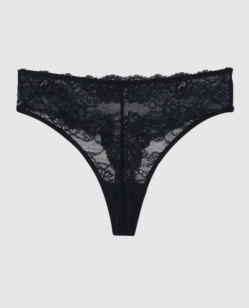 Ropa Interior La Senza High Cintura Tanga Panty Mujer Negras | otk3LVF7