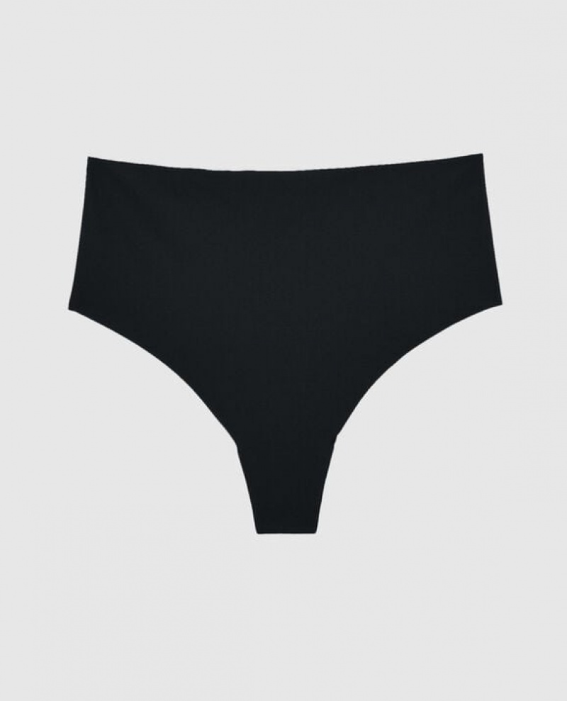 Ropa Interior La Senza High Cintura Tanga Panty Mujer Negras | 9SBIJ6y5