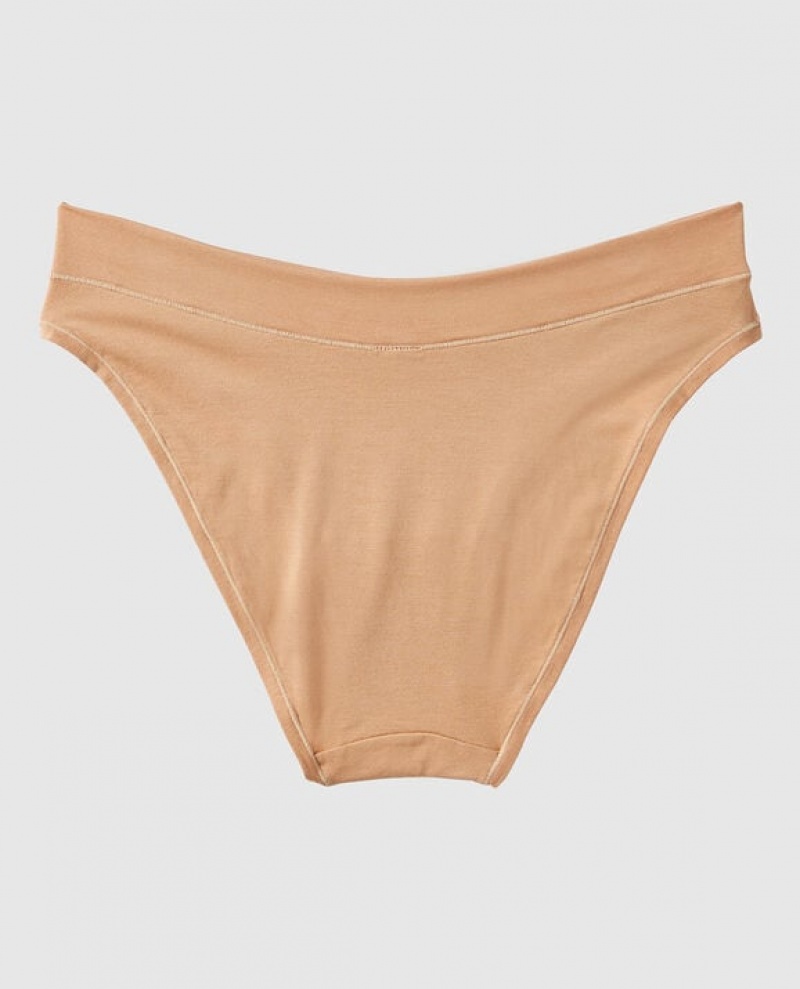 Ropa Interior La Senza High Leg Bikini Panty Mujer Pecan | utw3InDE