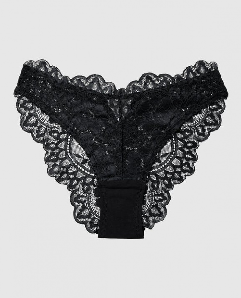 Ropa Interior La Senza High Leg Cheeky Panty Mujer Negras | htYhoeQV