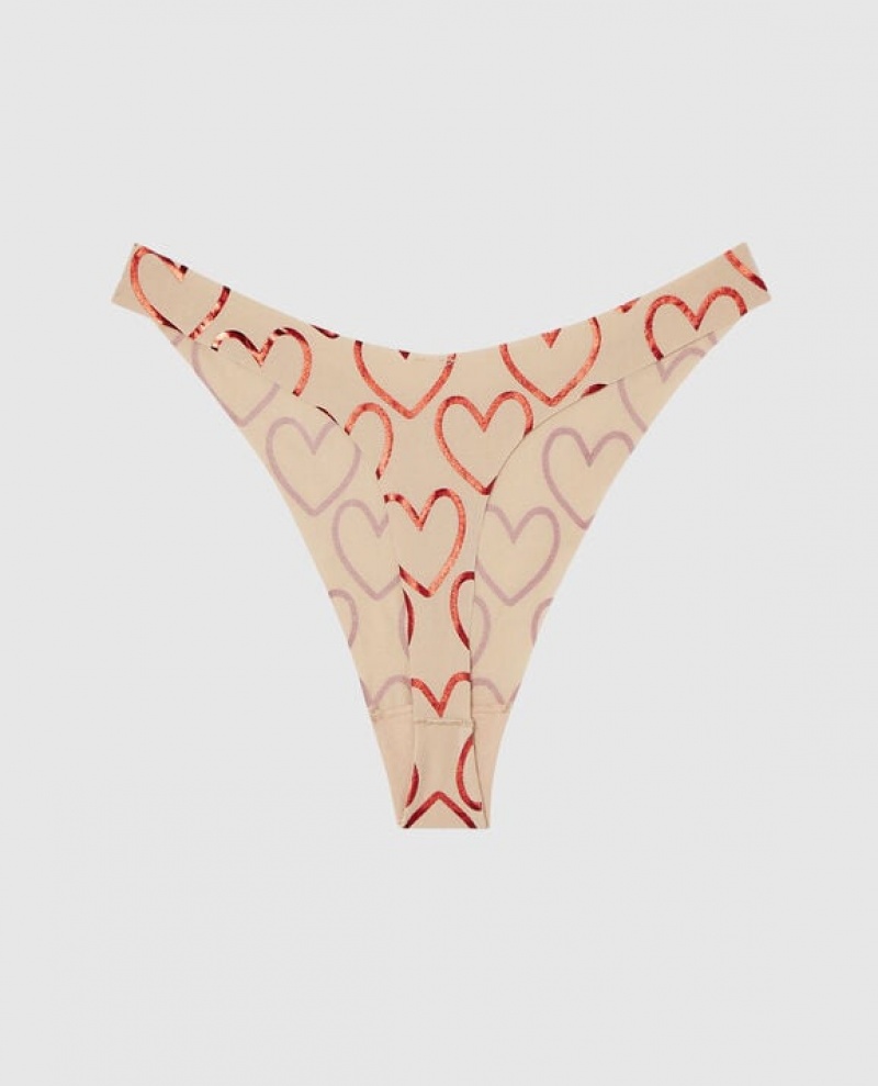 Ropa Interior La Senza High Leg Tanga Panty Mujer Foiled Hearts Rosetan | P7jSrCCM