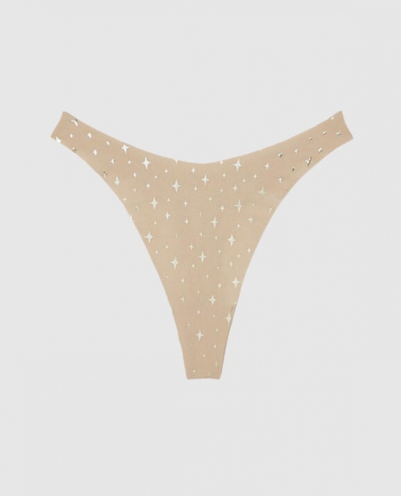 Ropa Interior La Senza High Leg Tanga Panty Mujer Stardust Sparkle Rosetan | U6v2okW8